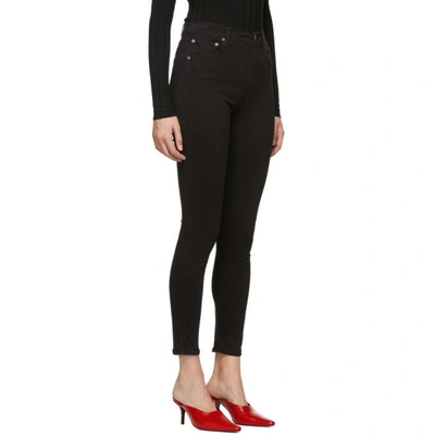 Shop Agolde Black Roxanne Super Hi Rise Skinny Jeans In Jet