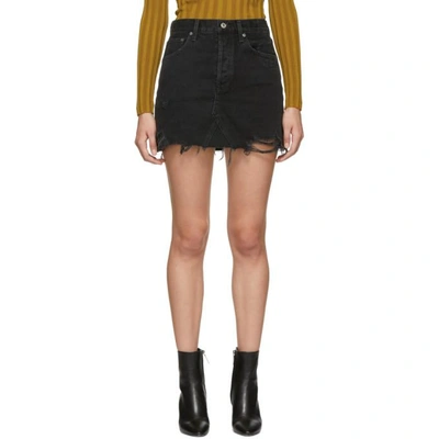 Shop Agolde Black Quinn Hi Rise Miniskirt In Cult