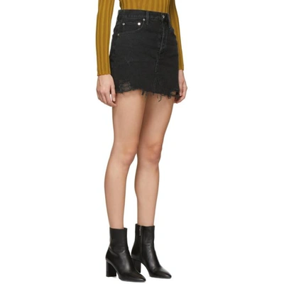 Shop Agolde Black Quinn Hi Rise Miniskirt In Cult