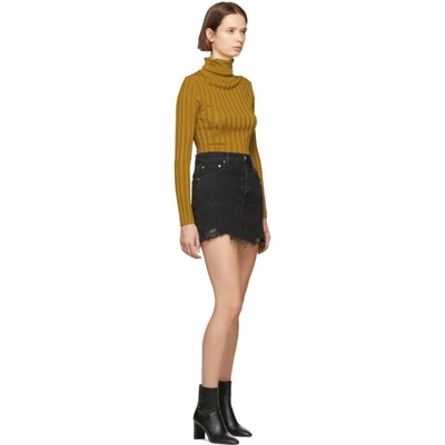 Shop Agolde Black Quinn Hi Rise Miniskirt In Cult