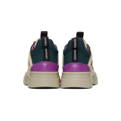 Shop Isabel Marant Beige Kindsay Mountain Sneakers In 30pl Petrol