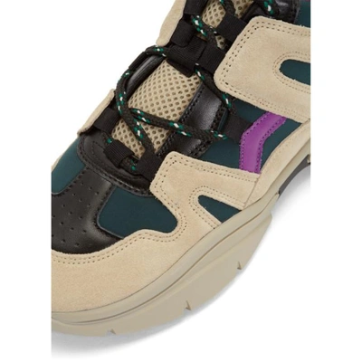 Shop Isabel Marant Beige Kindsay Mountain Sneakers In 30pl Petrol