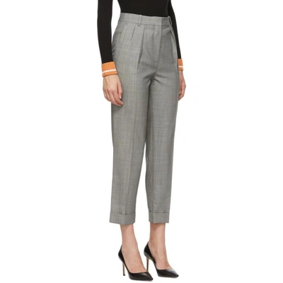 Shop Victoria Beckham Black And White High Waisted Trousers In Black - Whi