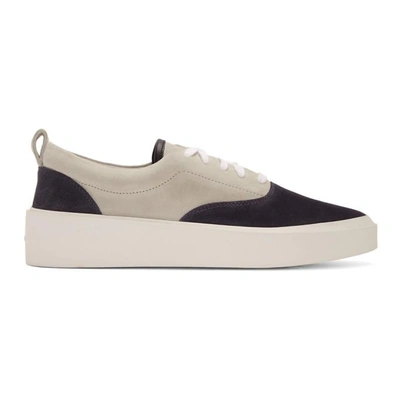 Shop Fear Of God Black And Grey Suede Sneakers