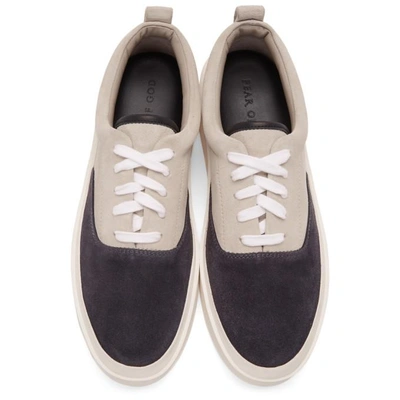 Shop Fear Of God Black And Grey Suede Sneakers