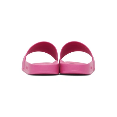 Shop Gucci Pink Pursuit Pool Slides In 5516 Fucsia