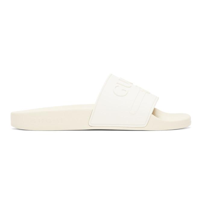 gucci pursuit slides white