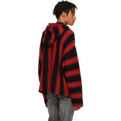 Shop Amiri Black And Red Baja Pullover Hoodie