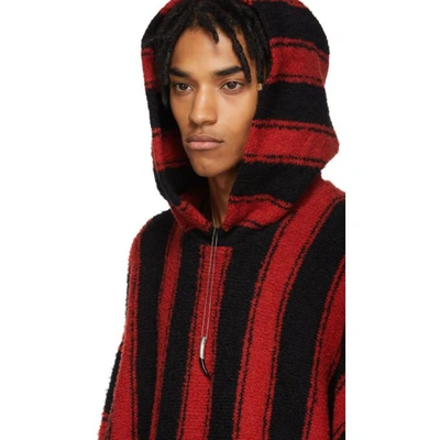 Shop Amiri Black And Red Baja Pullover Hoodie