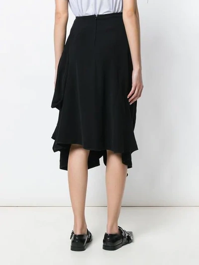 Pre-owned Comme Des Garçons Deconstructed Midi Skirt In Black