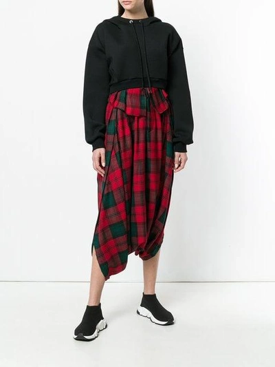 Pre-owned Comme Des Garçons Tartan Drop-crotch Trousers In Red