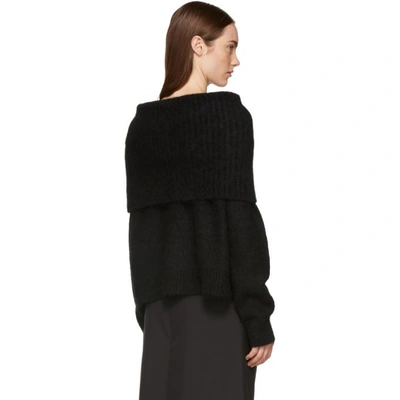 Shop Acne Studios Black Wool And Mohair Off-the-shoulder Sweater