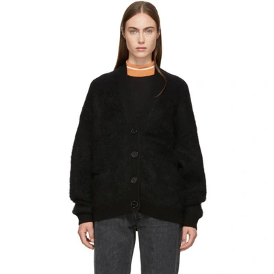 Shop Acne Studios Black Mohair Rives Cardigan