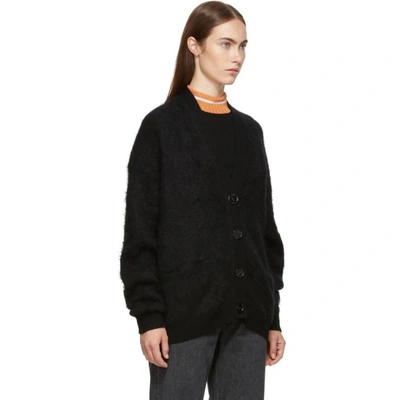 Shop Acne Studios Black Mohair Rives Cardigan