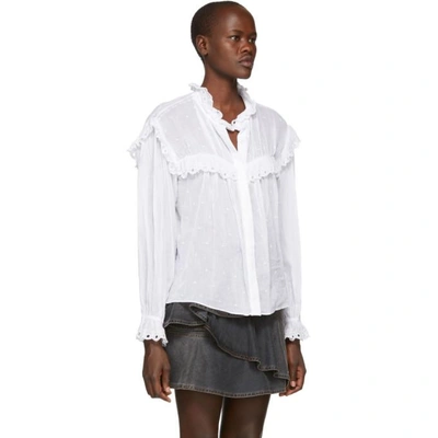 Shop Isabel Marant Étoile Isabel Marant Etoile White Elmira Blouse In 20wh White