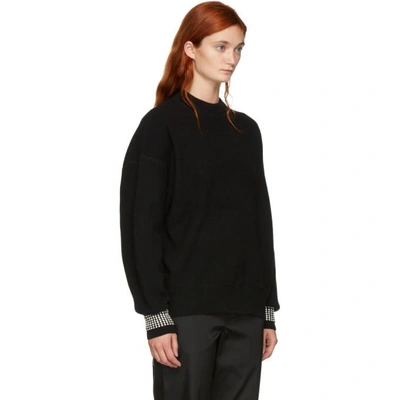 Shop Alexander Wang Black Crystal Cuffs Sweater In 001 Black