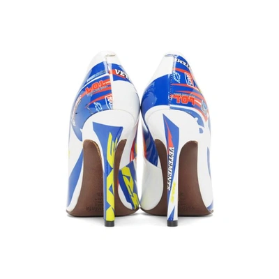 Shop Vetements White Race Heels In White/multi