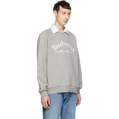 Shop Burberry Grey Vintage Logo Sweatshirt In Pale Grey M
