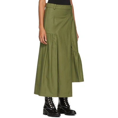 Shop 3.1 Phillip Lim / フィリップ リム 3.1 Phillip Lim Green Layered Utility Maxi Skirt In Ol301 Olive