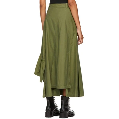 3.1 PHILLIP LIM 绿色多层 UTILITY MAXI 半身裙