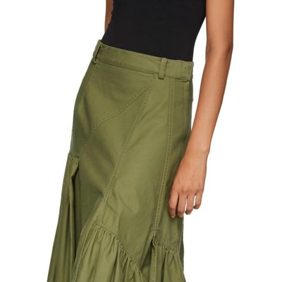 Shop 3.1 Phillip Lim / フィリップ リム 3.1 Phillip Lim Green Layered Utility Maxi Skirt In Ol301 Olive