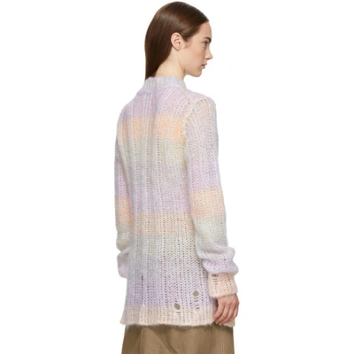 Shop Acne Studios Multicolor Open Weave Sweater In Lilac/multi
