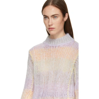 Shop Acne Studios Multicolor Open Weave Sweater In Lilac/multi