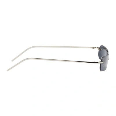Shop Blyszak Silver Francois Russo Edition Sunglasses In Black Lens