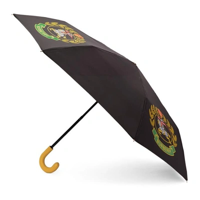 Shop Burberry Black Logo Folding Umbrella