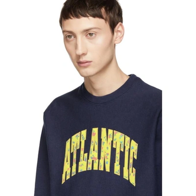 Shop Noah Nyc Navy Atlantic Sweatshirt In Heathernavy