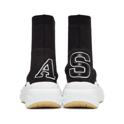 Shop Acne Studios Black Knitted Sock Sneakers In Black/black