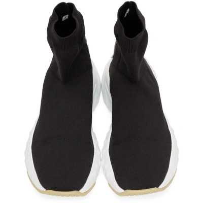 Shop Acne Studios Black Knitted Sock Sneakers In Black/black