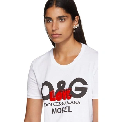 Shop Dolce & Gabbana White 'love' Logo T-shirt In Hwt70 White