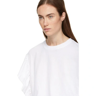 Shop See By Chloé See By Chloe White Ruffle T-shirt In 109 White