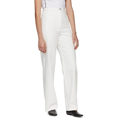 Shop Lemaire White High Waisted Jeans In 002 Off Whi