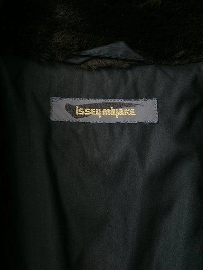Pre-owned Issey Miyake Faux-fur Oversize Coat In Brown