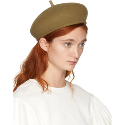 Shop Maison Michel Tan New Bonnie Beret In Camel