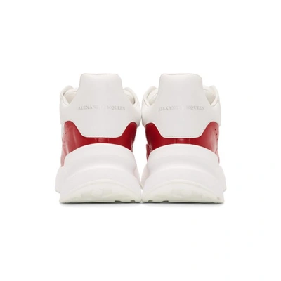 Shop Alexander Mcqueen White & Red Oversized Runner Sneakers