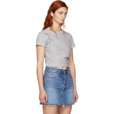 Shop Alexander Wang T Alexanderwang.t Grey Twist Top T-shirt In 030 Hthrgre