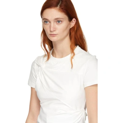 Shop Alexander Wang T Alexanderwang.t White Twist Top T-shirt In 106 Ivory