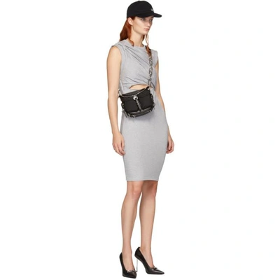 Shop Alexander Wang T Alexanderwang.t Grey Shoulder Twist Dress In 030 Hthrgre