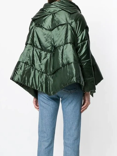 Pre-owned Issey Miyake Asymmetric Padded Jacket In Green