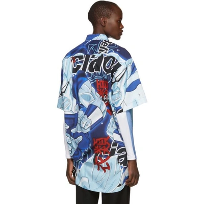 VETEMENTS VETEMENTS BLUE ANIME BOWLING SHIRT 