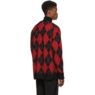 Shop Alexander Mcqueen Multicolor Oversized Argyle Sweater In 1024blkrdwt