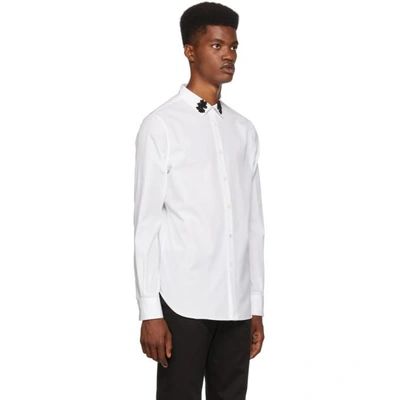 Shop Alexander Mcqueen White Embellished Collar Shirt In 9000 White