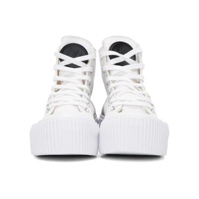 Shop Mcq By Alexander Mcqueen Mcq Alexander Mcqueen White High-top Platform Sneakers In 9000 White