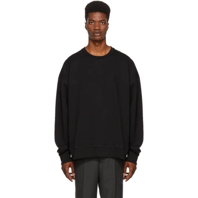 Shop Alexander Mcqueen Black Logo Sweatshirt In 1000 Black
