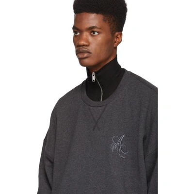 Shop Alexander Mcqueen Grey Logo Sweatshirt