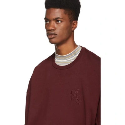 Shop Alexander Mcqueen Burgundy Logo Sweatshirt In 5040newbord