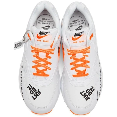 Shop Nike White And Orange Air Max 1 Lx Sneakers In 100 White/b